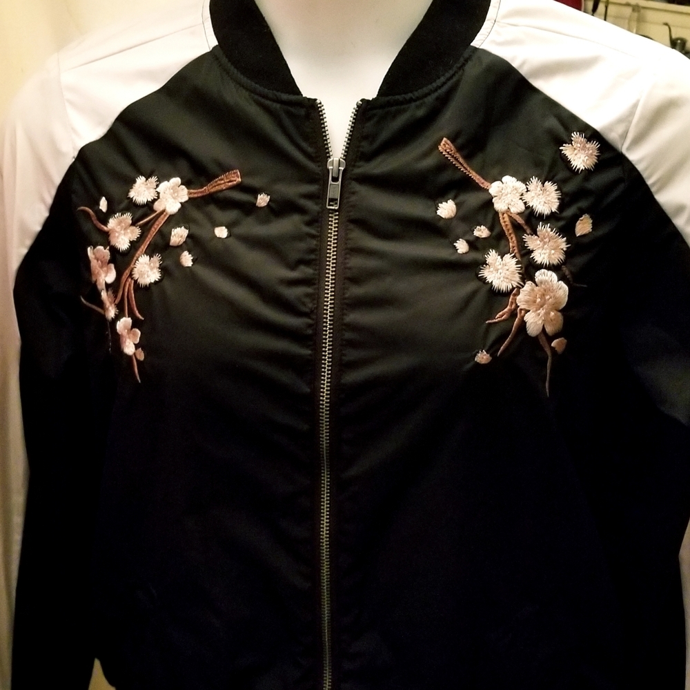 TORRID Bomber Jacket  Skulls / Cherry Blossoms